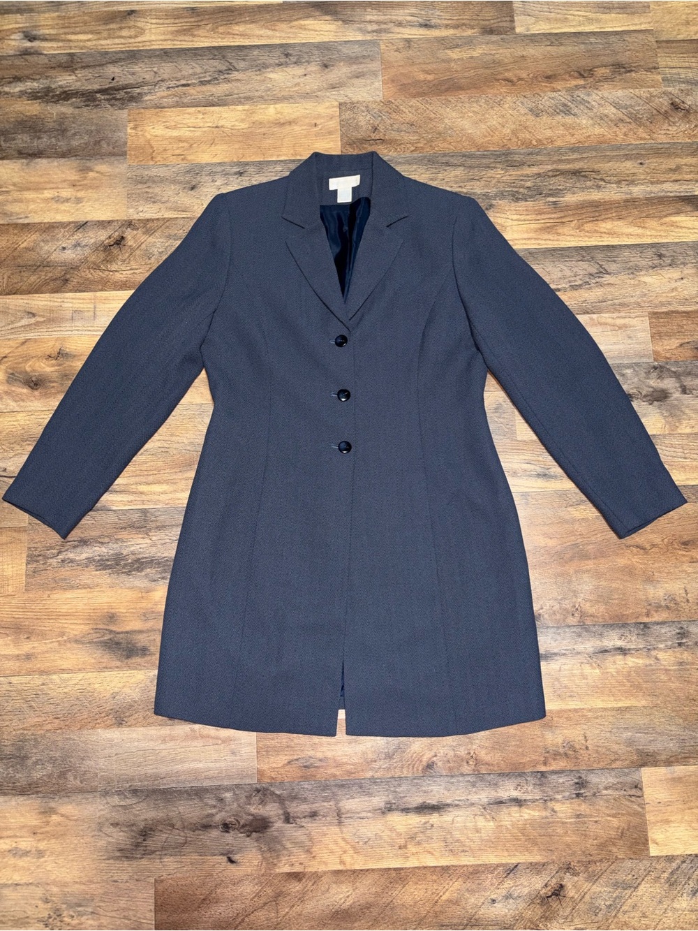 Worthington Charcoal Gray Longline Blazer Jacket Outerwear Women's Size 8